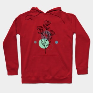 Drawing line floral motifs Hoodie